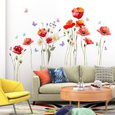 Stickers muraux Fleurs de pavot rouge, Fleurs d'aquarelle de