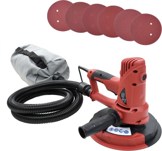 Ponceuse murale The Living Store - 180 mm - Avec fonction d'extraction - 6 disques abrasifs