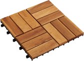 The Living Store Terrastegels acaciahout 30 x 30 cm (10 stuks) - Vloer