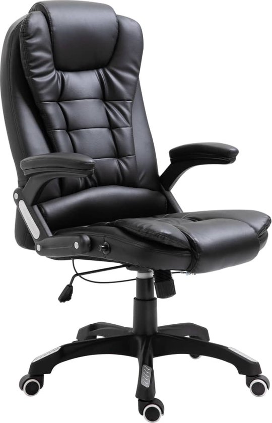 The Living Store bureaustoel - hoogwaardig ergonomisch ontwerp - zwart - 68x71x(110-119) cm - met nylon zwenkwielen - gasveersysteem en verstelbare hoogte