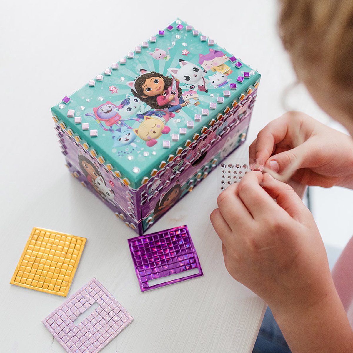 Gabby’s Poppenhuis Totum sieradendoosje speelgoed meisjes mozaïek beauty doosje versieren - Gabby’s Dollhouse cadeau knutselen — afbeelding 11