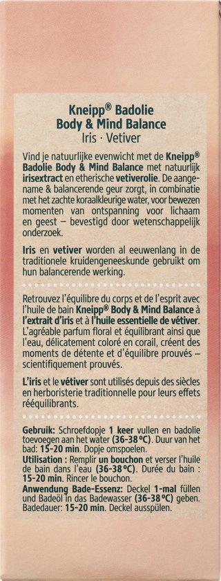 Kneipp Body & Mind Balance - Badolie - Iris en vetiver - voor ideale balans