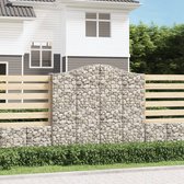 The Living Store Gabion Schanskorven - Tuinbarrière - 200 x 50 x 180/200 cm - Gegalvaniseerd ijzer