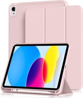 Phreeze Trifold BookCase - Geschikt voor iPad 10e Generatie uit 2022 van 10.9 Inch Hoes - Hoesje met Standaard en Pen Houder - Sand Pink
