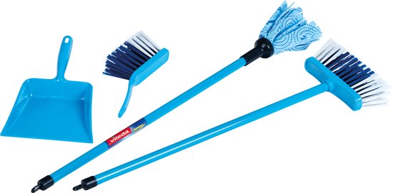 Foto: Klein toys vileda 4 delige speelgoedschoonmaakset speelgoed dweilset blauw