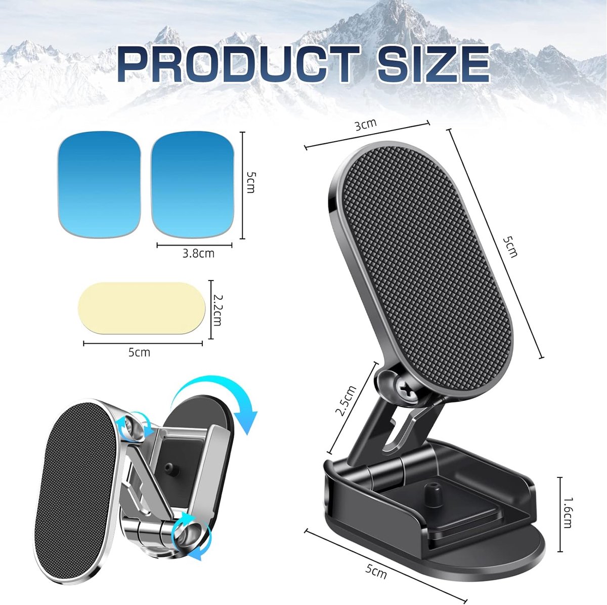 Support Telephone Voiture Aimant Support Voiture Universel,720 Degrs  Rotation Support Phone Avec Aimant Puissant Pour Iphone Samsung, Huawei  Smartphon