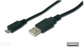 Digitus USB-kabel USB 2.0 USB-A stekker, USB-micro-B stekker 3.00 m Zwart