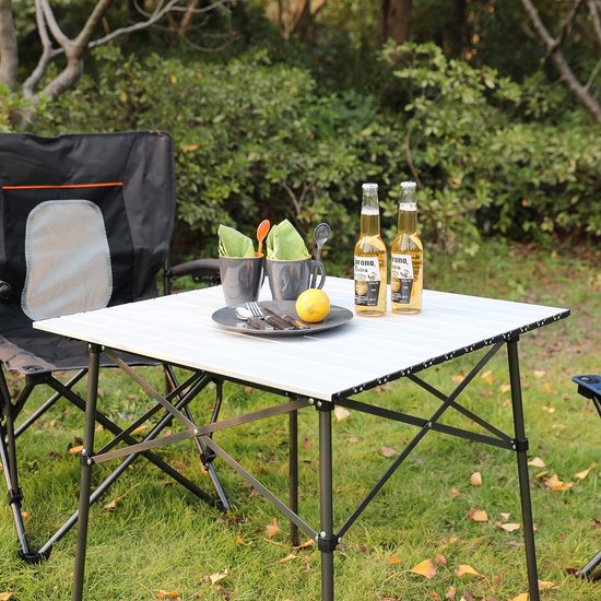 Table de camping, pliable, table pliante, camping, portable, avec plateau  en aluminium