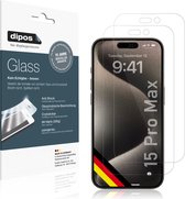 dipos I 2x Pantserfolie helder geschikt voor Apple iPhone 15 Pro Max Beschermfolie 9H screen-protector