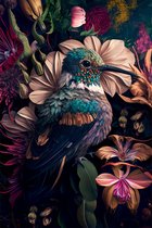The Hummingbird - 135cm x 200cm - Fotokunst op akoestisch schilderij | Wanddecoratie