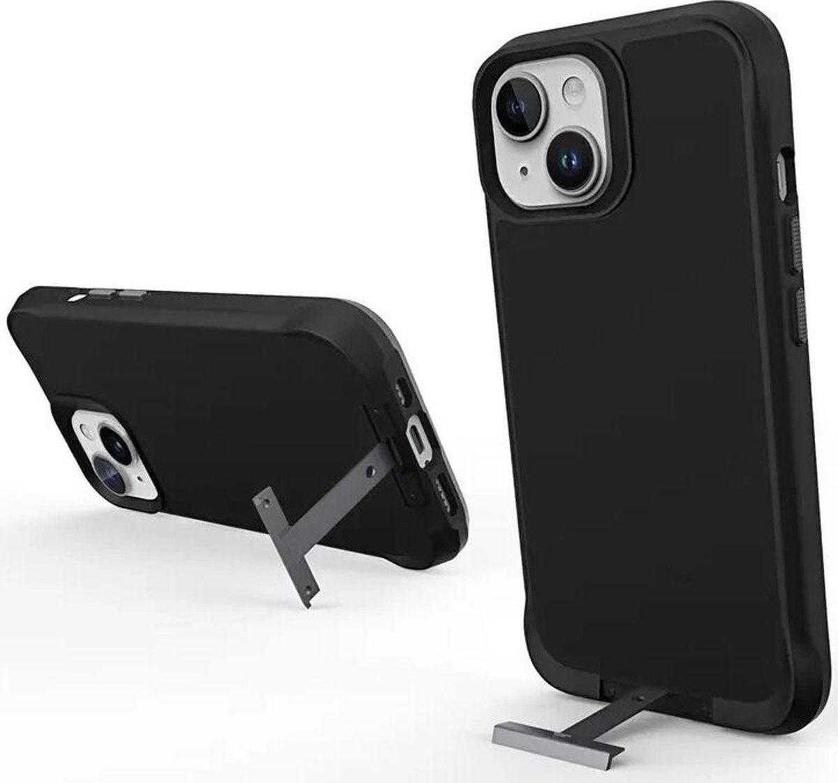 Hoesje Metalen Kickstand Back Cover Rood Geschikt voor Apple iPhone 15 Pro