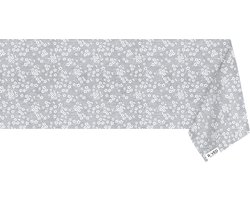 Raved Katoen Tafelzeil Madeliefjes  140 cm x  240 cm - Grijs - Bloemen - Waterafstotend - Uitwasbaar Tafelzeil
