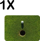 BWK Stevige Placemat - Golfbal Bijna in het Putje - Set van 1 Placemats - 40x30 cm - 1 mm dik Polystyreen - Afneembaar