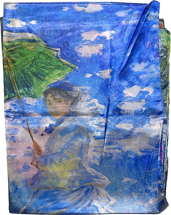 Houten Wanddecoratie - Vrouw met parasol - Madame Monet en haar zoon