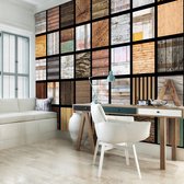 Fotobehang - Vlies Behang - Collage van Houten Planken - 312 x 219 cm