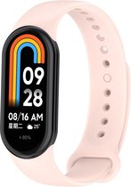 Siliconen Smartwatch bandje - Geschikt voor Xiaomi Smart Band 8 siliconen bandje - roze - Strap-it Horlogeband / Polsband / Armband