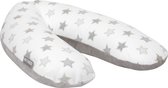 Snoozzz Zwangerschapskussen Zijslaapkussen Lichaamskussen Premium kwaliteit - 185 cm - microparel vulling - luxe verpakking - Ster grijs