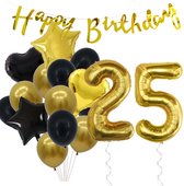 Snoes Ballonnen 25 Jaar Feestpakket – Versiering – Verjaardag Set Goldie Cijferballon 25 Jaar -Heliumballon