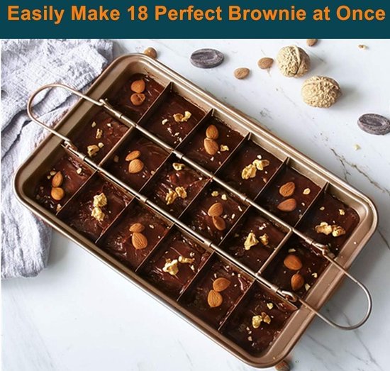 AVANA Brownie Bakvorm van silicone (set van 2), BPA-vrij, antiaanbaklaag, bakplaat, vorm 24-vaks, brownievorm