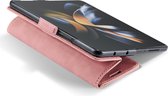 CaseMania Bookcase hoesje geschikt voor Samsung Galaxy Z Fold 5 - Effen Roze - Kunstleer
