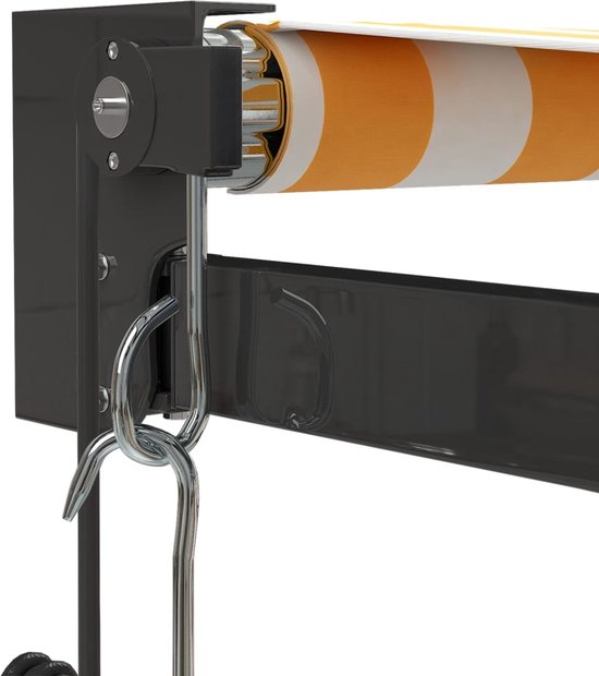 vidaXL - Store banne - automatique - extensible - 3x2,5 - m - jaune - et - blanc
