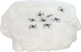 Halloween Witte spinnenweb decoratie glow in the dark 500 gram - Halloween/horror decoratie/versiering - Spinnenwebben