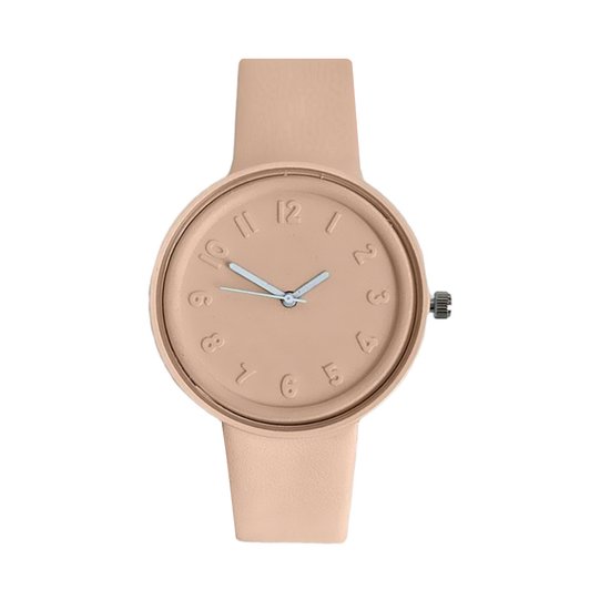 Pastel Color Horloge - Beige Brown | Siliconen | Ø 41 mm | Fashion Favorite