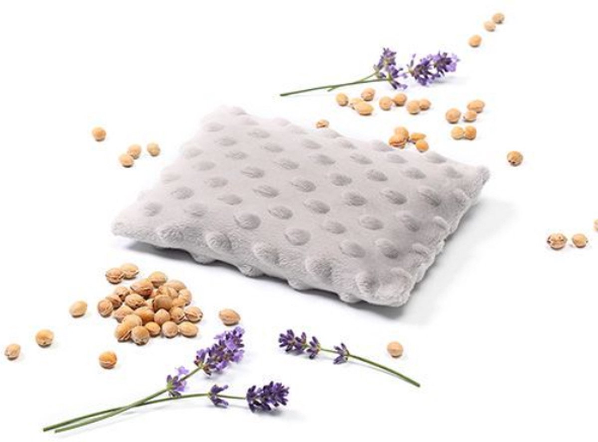 Goedkoopste Sensillo Baby - Kersenpitten zak / Kruik tegen krampjes Minky Hoes - Lavendel Geur - Kruik gevuld met Kersenpitten 13 x 16 cm - Grijs