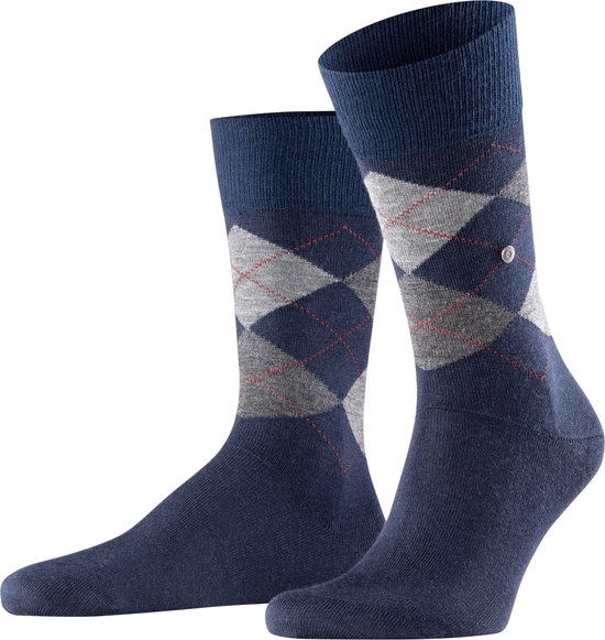 Burlington Edinburgh One size wol sokken heren blauw - Maat 46-50