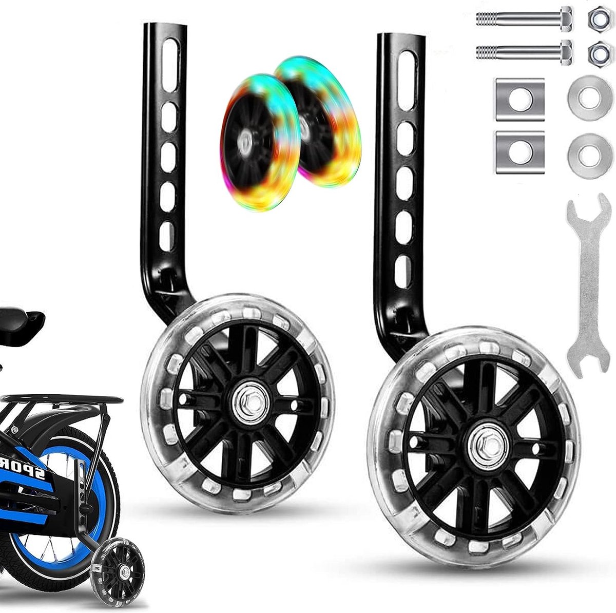 Roues Stabilisatrices Pour Vélo Enfant Anyingkai | Réglables En Hauteur, Silencieuses | Kit Complet Avec Accessoires