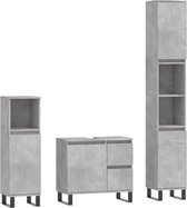 vidaXL-3-delige-Badkamermeubelset-bewerkt-hout-betongrijs