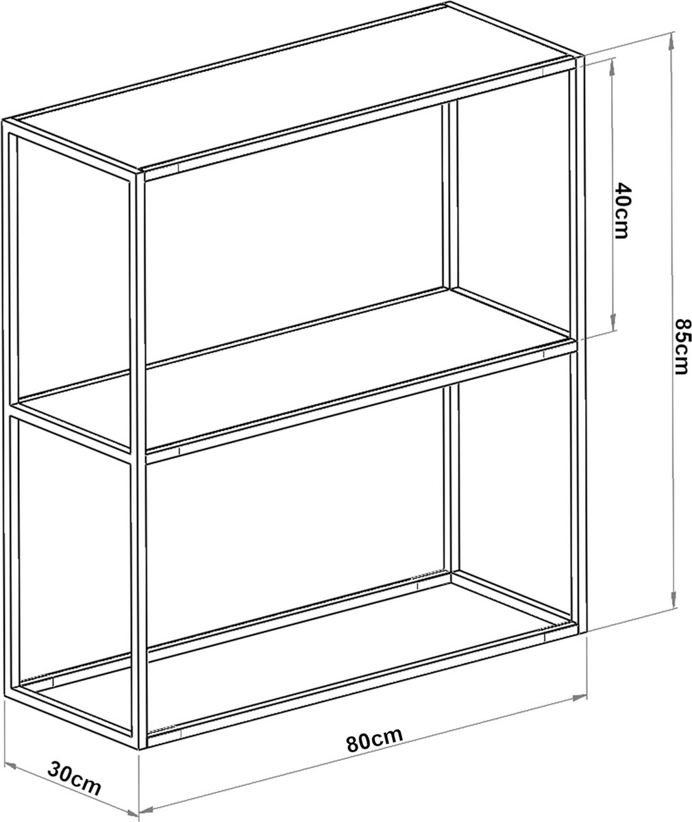 en.casa Console tafel Konnevesi 85x80x30 cm zwart mat en transparant