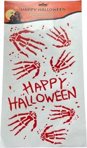 Autocollants pour fenêtres mains skelet - Autocollants pour fenêtres Halloween avec mains skelet qui saignent
