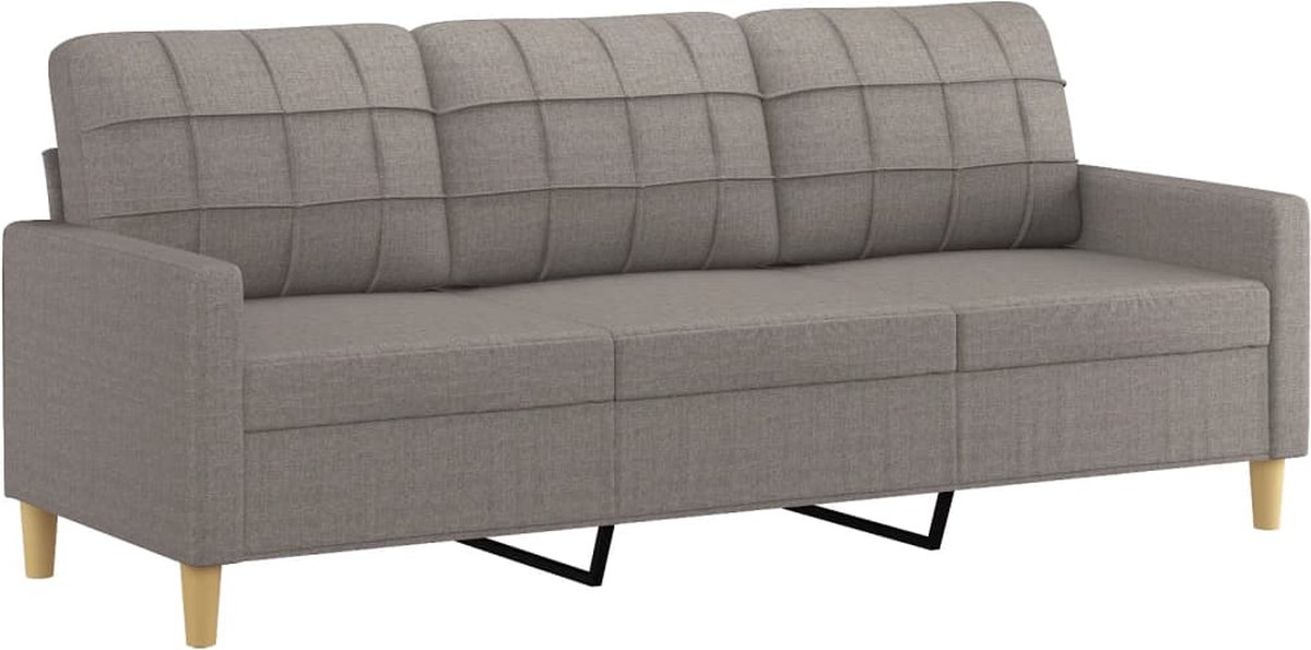 vidaXL Driezitsbank - 180 - cm - stof - taupe