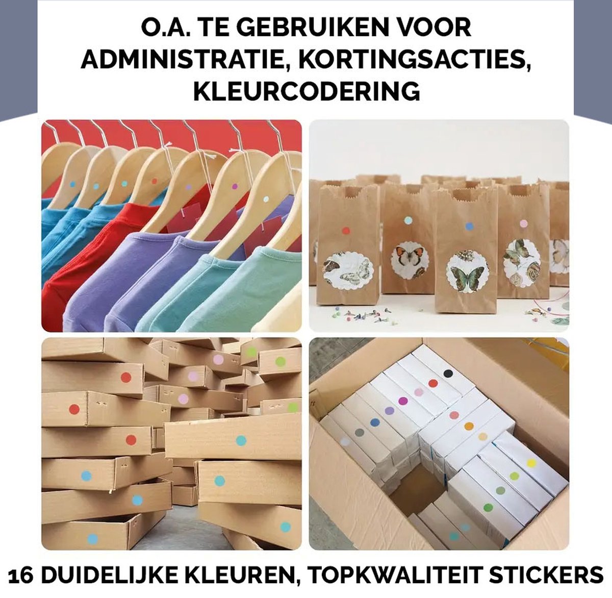 Stippen Stickers – 1104 Label Stickers 10 mm in 16 Kleuren - Markeringspunten — afbeelding 10