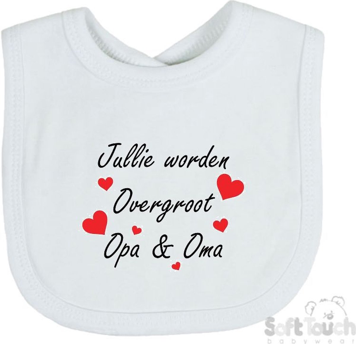 Goedkoopste Soft Touch Slabber Jullie worden overgroot opa & oma Unisex Katoen Wit/zwart/rood Maat 33x22 Cm Zwangerschap aankondigen - Bekendmaking zwangerschap - Zwangerschapsaankondiging