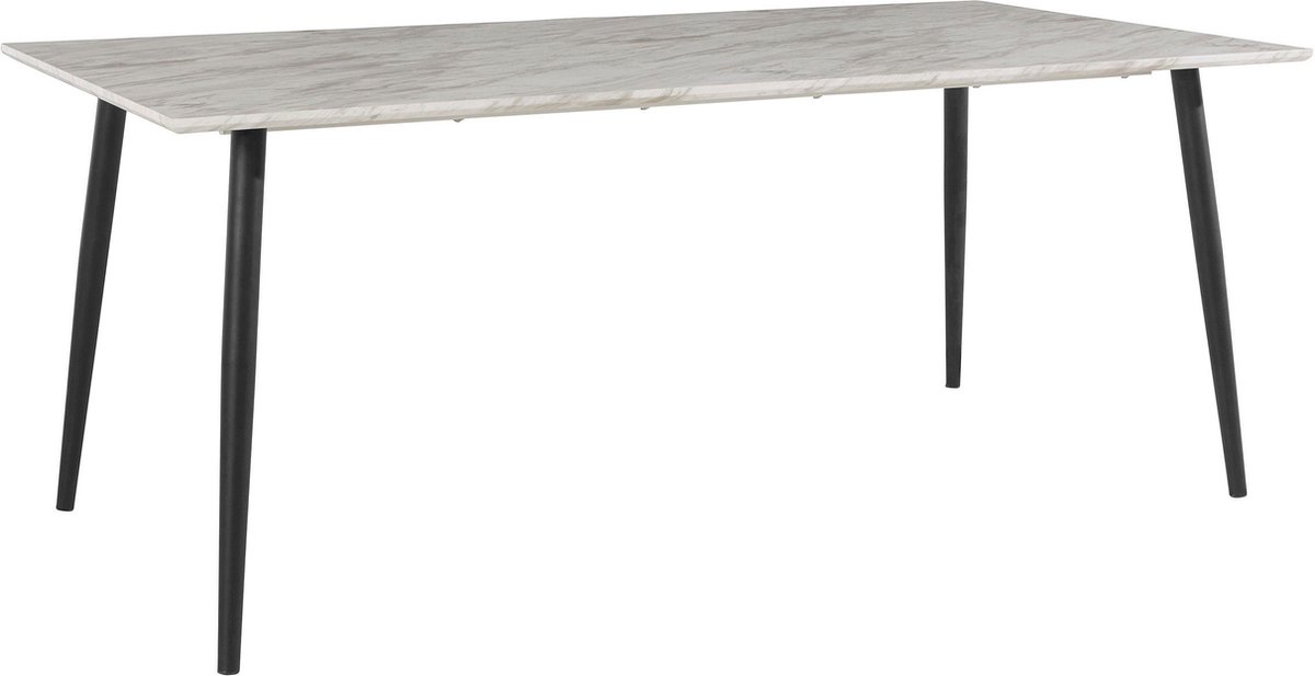 Notio Living Mimmi-Eettafel - Marmerlook/Zwart Grijs