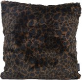 Hairy Leopard Brown Kussenhoes | 45 x 45 cm | Polyester / Imitatiebont