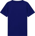 Achterkant van een effen blauw Chelsea FC kinder voetbalshirt.