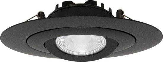 Ledmatters - Inbouwspot Zwart - Dimbaar - 5 watt - 570 Lumen - 2700 Kelvin - Warm wit licht - IP44 Badkamerverlichting