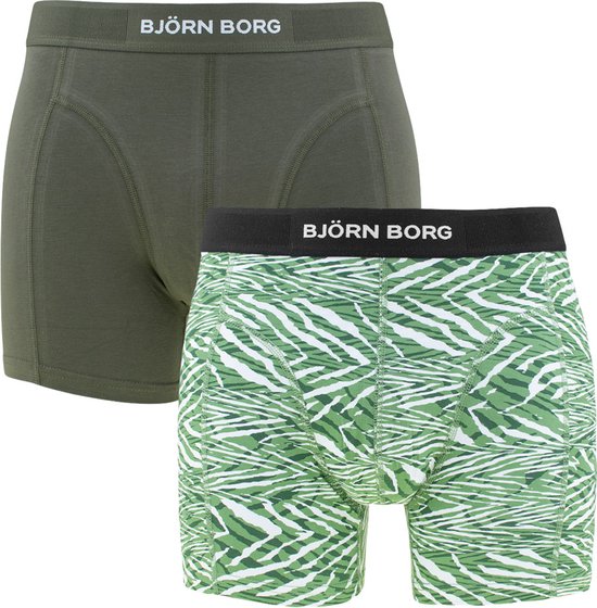 Björn Borg premium cotton stretch 2P boxers zebra print groen - XL
