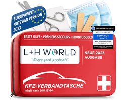 Verbanddoos auto 2023 | testwinnaar online | autoverbandtas DIN 13164 gecertificeerd | veiligheid eerste hulp EHBO-tasset kit noodset navulset accessoires voor auto verkeersreglement