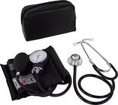 Mobiclinic Handmatige armbloeddrukmeter & Stethoscoop Set - Met hoes - Zwart
