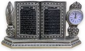 Klok met Ayat al-Kursi Beeldje – 19 cm – Goud/Zilver/Ivoor – 0364/3