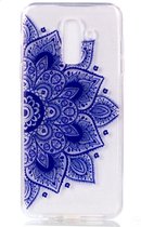 Shop4 - Geschikt voor Samsung Galaxy A6 Plus (2018) Hoesje - Zachte Back Case Mandala Blauw