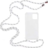 Shop4 - Geschikt voor iPhone 14 Hoesje - Zachte Back Case TPU Siliconen met Koord Multi Wit