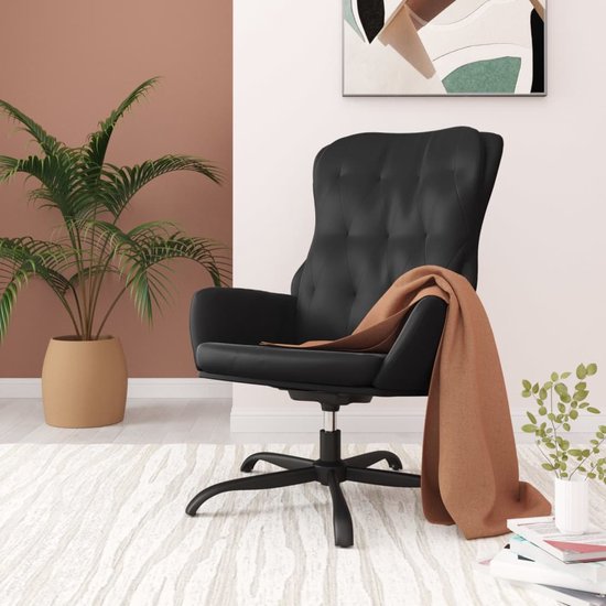 The Living Store Relaxstoel - Trendy - Stoel - 70 x 77 x 98 cm - Kleur- Zwart
