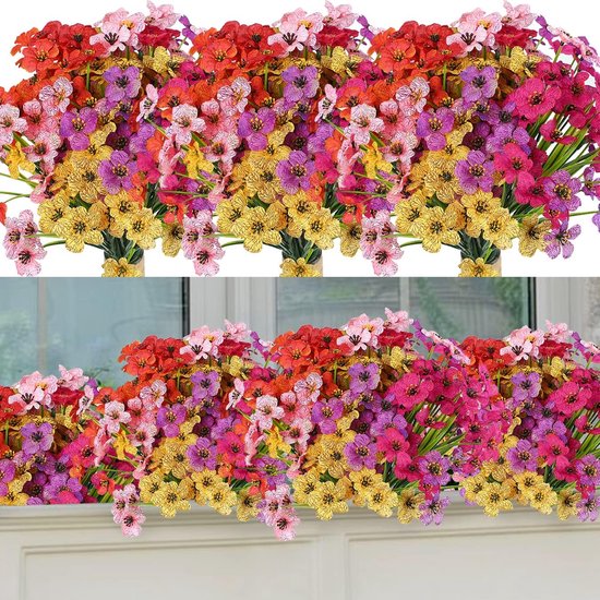 Fleurs artificielles d'extérieur, 6 couleurs, plantes résistantes aux UV,  bouquet de... | bol.com
