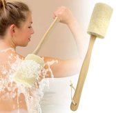 Loofah spons scrubber-Lange steel Voor het schrobben en verzachten van de huid-doucheborstel.