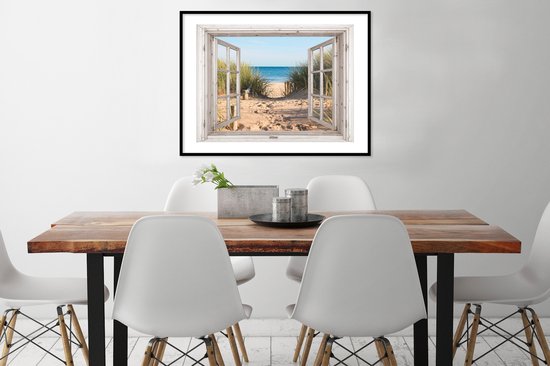Affiche avec cadre Transparent - Plage - Mer - 80x60 cm